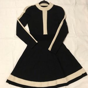 Sandro Black and White Knit Dress Size 2